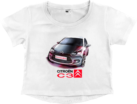 Women's Cropped Premium T-Shirt - Citroen C3 - 1 - Mfest