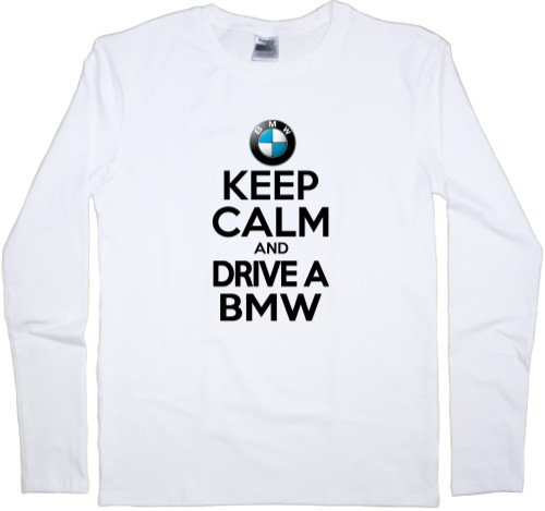 Футболка з Довгим Рукавом Чоловіча - Keep calm and drive a BMW - Mfest