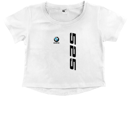 Kids' Premium Cropped T-Shirt - BMW 525-black - Mfest