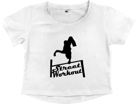 Women's Cropped Premium T-Shirt - Street workout 1 - Mfest