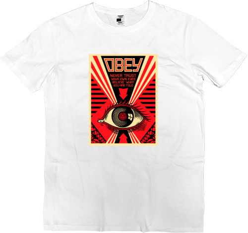 Men’s Premium T-Shirt - Obey-eye-poster - Mfest