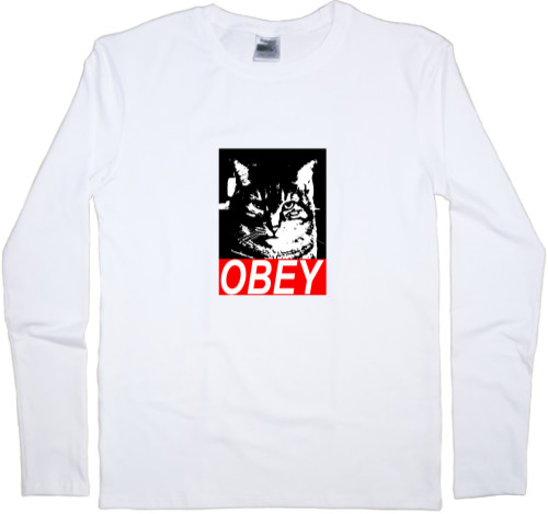 Футболка з Довгим Рукавом Чоловіча - Obey cat - Mfest