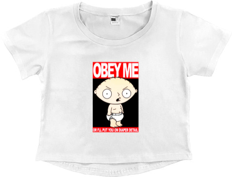 Women's Cropped Premium T-Shirt - Obey (15) - Mfest