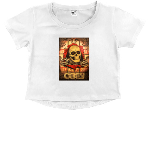 Kids' Premium Cropped T-Shirt - Obey (11) - Mfest