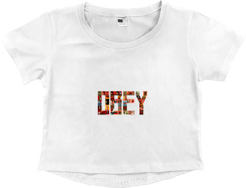 Women's Cropped Premium T-Shirt - Obey (6) - Mfest