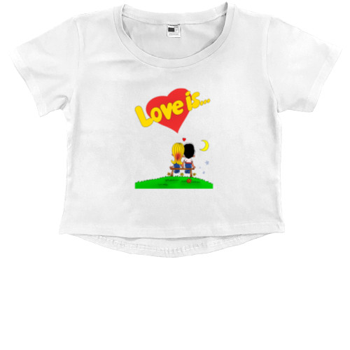 Kids' Premium Cropped T-Shirt - Love is... - Mfest