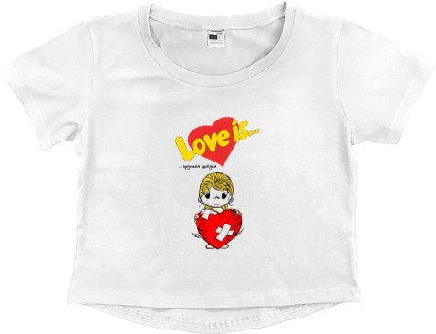 Women's Cropped Premium T-Shirt - Love is хрупкая штука - Mfest