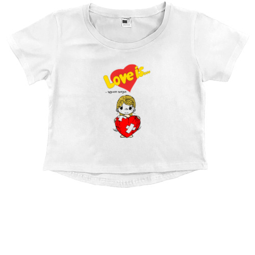 Kids' Premium Cropped T-Shirt - Love is хрупкая штука - Mfest