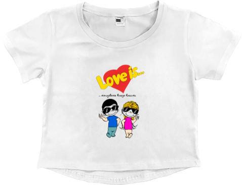 Women's Cropped Premium T-Shirt - Love is танцевать всегда вместе - Mfest