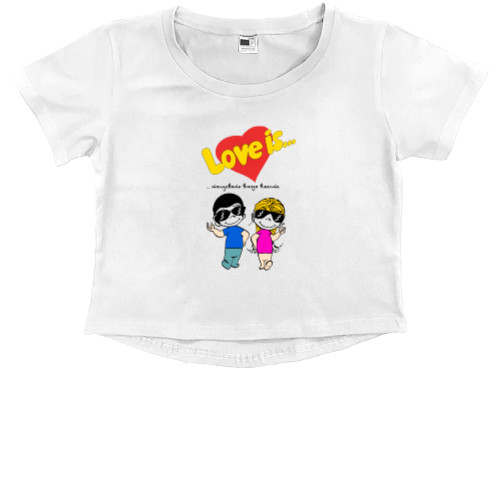 Kids' Premium Cropped T-Shirt - Love is танцевать всегда вместе - Mfest