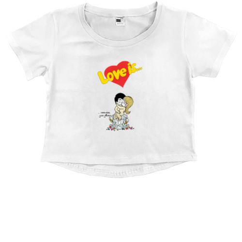 Kids' Premium Cropped T-Shirt - Love is счастье для двоих - Mfest