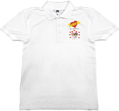 Man's Polo Shirt Fruit of the loom - Love is счастливый брак - Mfest