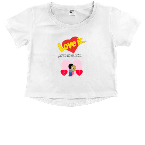 Kids' Premium Cropped T-Shirt - Love is прощать друг другу ошибки - Mfest