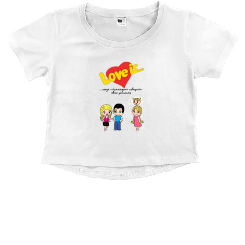 Kids' Premium Cropped T-Shirt - Love is когда стремишься побороть ревность - Mfest