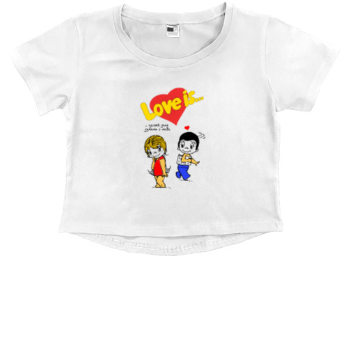 Kids' Premium Cropped T-Shirt - Love is Думать о тебе - Mfest