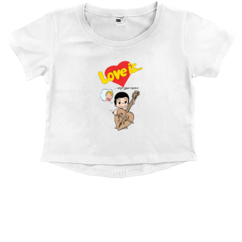 Kids' Premium Cropped T-Shirt - Love is когда душа играет - Mfest