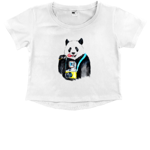 Kids' Premium Cropped T-Shirt - Панда 1 - Mfest