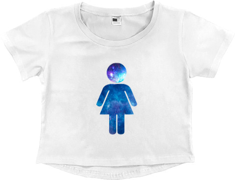 Women's Cropped Premium T-Shirt - Космос Woman - Mfest