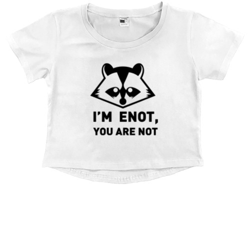 Kids' Premium Cropped T-Shirt - Енот 7 - Mfest