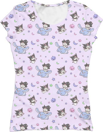 Women's T-Shirt 3D - Kuromi | Hello Kitty 1 - Mfest