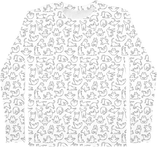 Men's Longsleeve Shirt 3D - Котики йога - Mfest