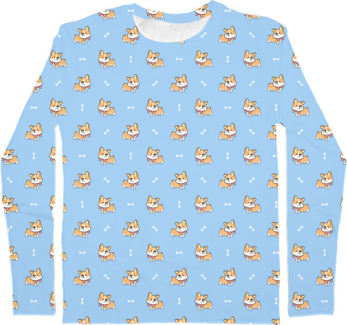 Men's Longsleeve Shirt 3D - Corgi 2 - Mfest