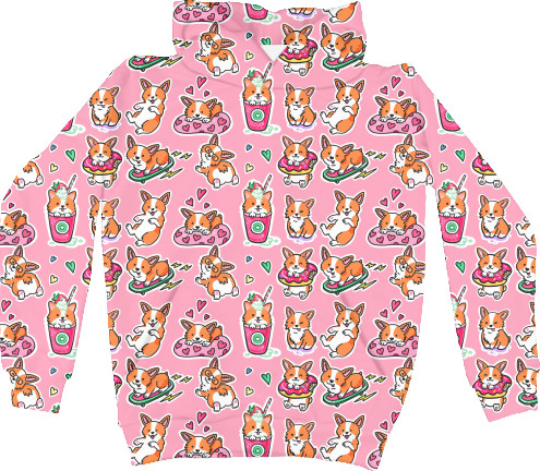 Kids' Hoodie 3D - Corgi 1 - Mfest