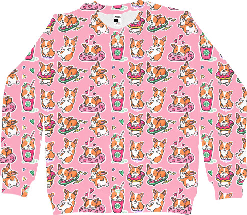 Men's Sweatshirt 3D - Corgi 1 - Mfest