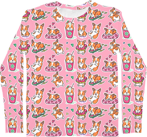 Men's Longsleeve Shirt 3D - Corgi 1 - Mfest