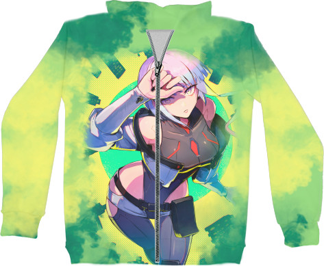 Unisex Zip-through Hoodie 3D - Cyberpunk: Edgerunners (Lucyna 5) - Mfest