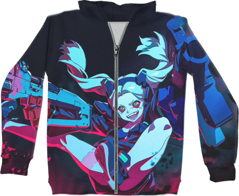 Unisex Zip-through Hoodie 3D - Cyberpunk: Edgerunners (Rebecca 1) - Mfest