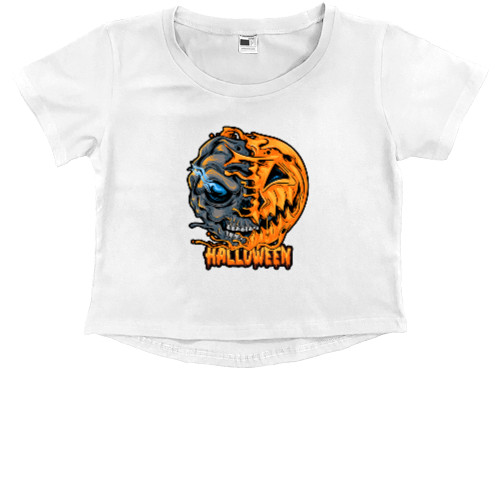 Kids' Premium Cropped T-Shirt - Хелловін 1 - Mfest