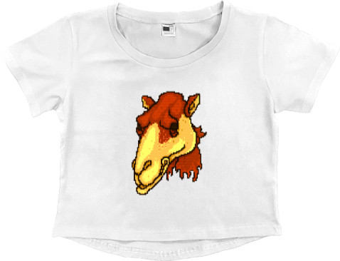 Women's Cropped Premium T-Shirt - Hotline Miami (Mask 14) - Mfest