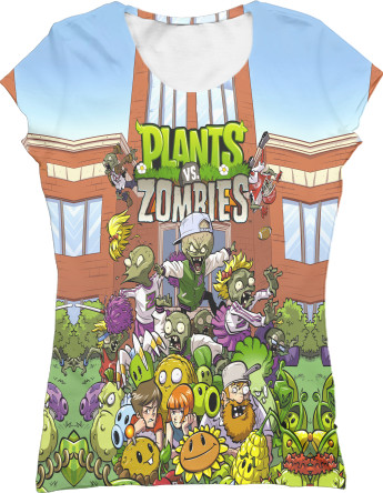 Women's T-Shirt 3D - Plants vs Zombies (9) - Mfest