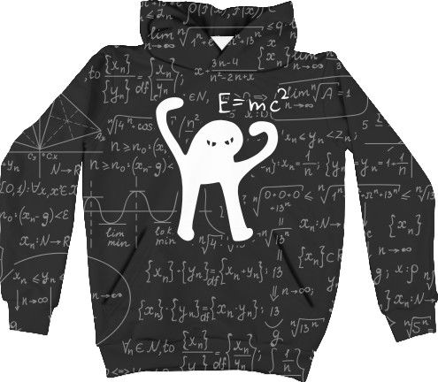 Kids' Hoodie 3D - E=mc2 (мем) - Mfest