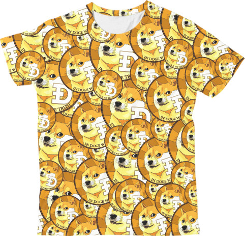 Kids' T-Shirt 3D - Dogecoin - Mfest