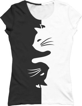 Women's T-Shirt 3D - ІНЬ ЯНЬ (КОТИ) - Mfest