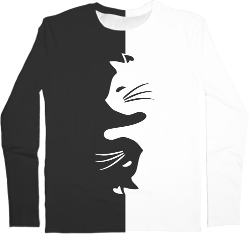 Men's Longsleeve Shirt 3D - ІНЬ ЯНЬ (КОТИ) - Mfest