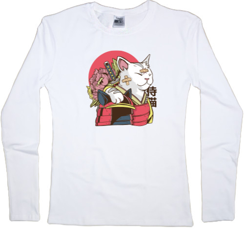 Women's Longsleeve Shirt - samurai cat |самурай кіт (1) - Mfest