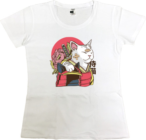 Women's Premium T-Shirt - samurai cat |самурай кіт (1) - Mfest