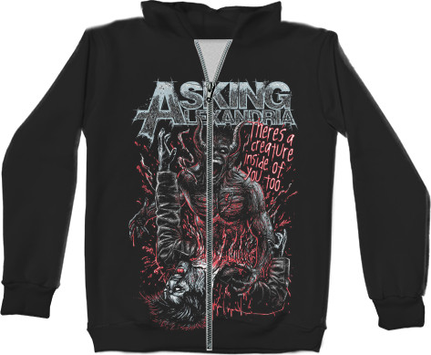 Unisex Zip-through Hoodie 3D - Asking Alexandria - Mfest