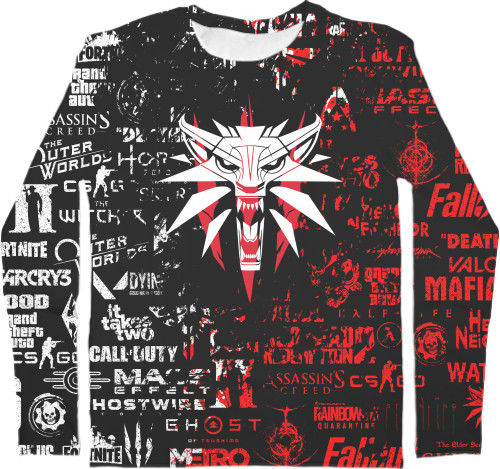 Men's Longsleeve Shirt 3D - The Witcher | GAMES - Mfest