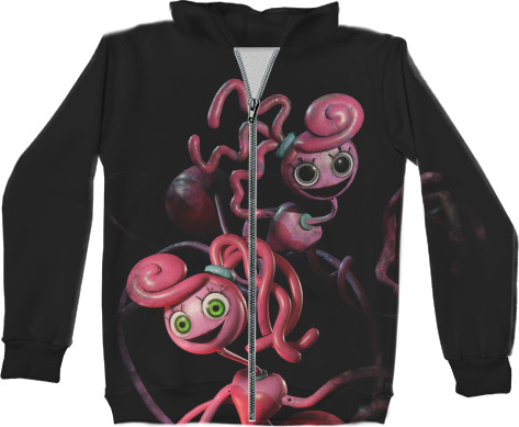 Unisex Zip-through Hoodie 3D - Poppy Playtime (Mommy) 4 - Mfest