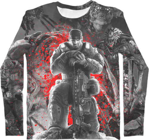 Men's Longsleeve Shirt 3D - Gears of War 8 - Mfest