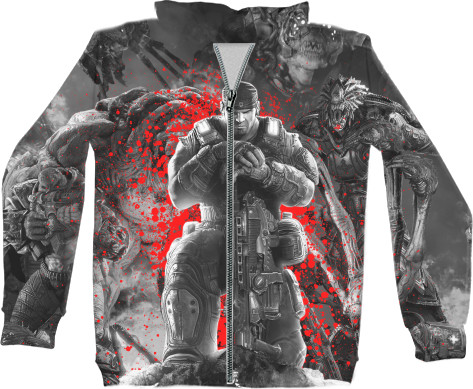 Unisex Zip-through Hoodie 3D - Gears of War 8 - Mfest