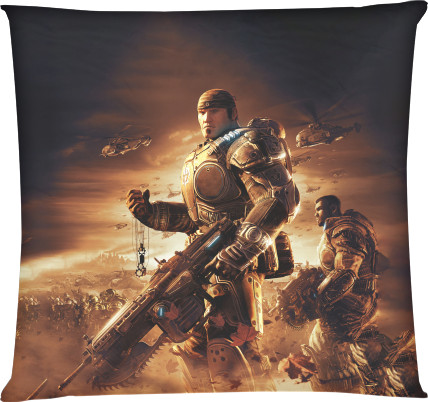 Square Throw Pillow - Gears of War 11 - Mfest