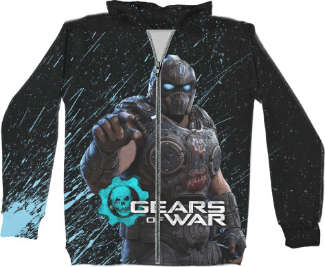 Unisex Zip-through Hoodie 3D - Gears of War 17 - Mfest