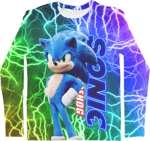 Men's Longsleeve Shirt 3D - SONIC (lightning 2) - Mfest