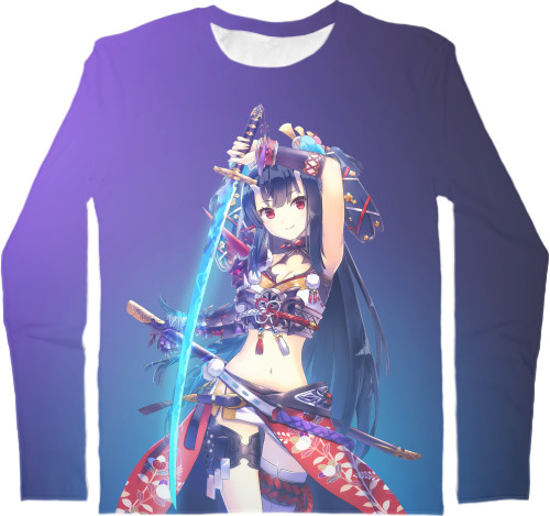 Men's Longsleeve Shirt 3D - GIRL AND SWORD - Mfest