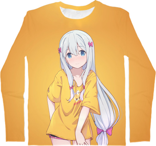 Kids' Longsleeve Shirt 3D - GIRL (ORANGE) - Mfest